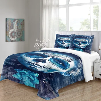 

Bedding Set Luxury Beautiful Women Blue Adult Duvet Cover Comforter King Hotel Modern Home Textile Pillowcases Digital Printing