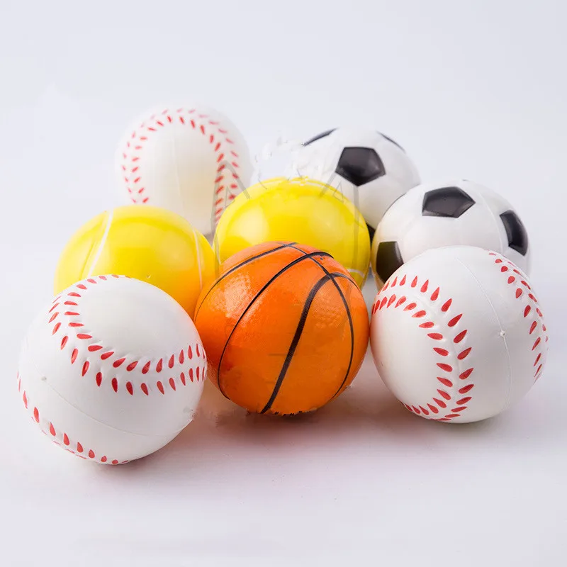 

Hand Basketball baseball Football Tennis Exercise Soft Elastic Squuze Stress Reliever Ball Kid Small Ball Toy Adult Massage Toys