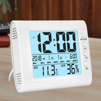 

Digital Led Alarm Clock Desktop Clock Display Table clock Temperature Electronic Clock Sounds Control Digital LED QLA016