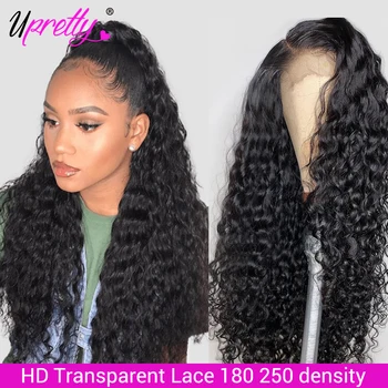 

Upretty Hair Wet And Wavy Wig Water Wave Lace Front Human Hair Wig Pre Plucked HD Transparent Lace Wig Brazilian Lace Front Wigs
