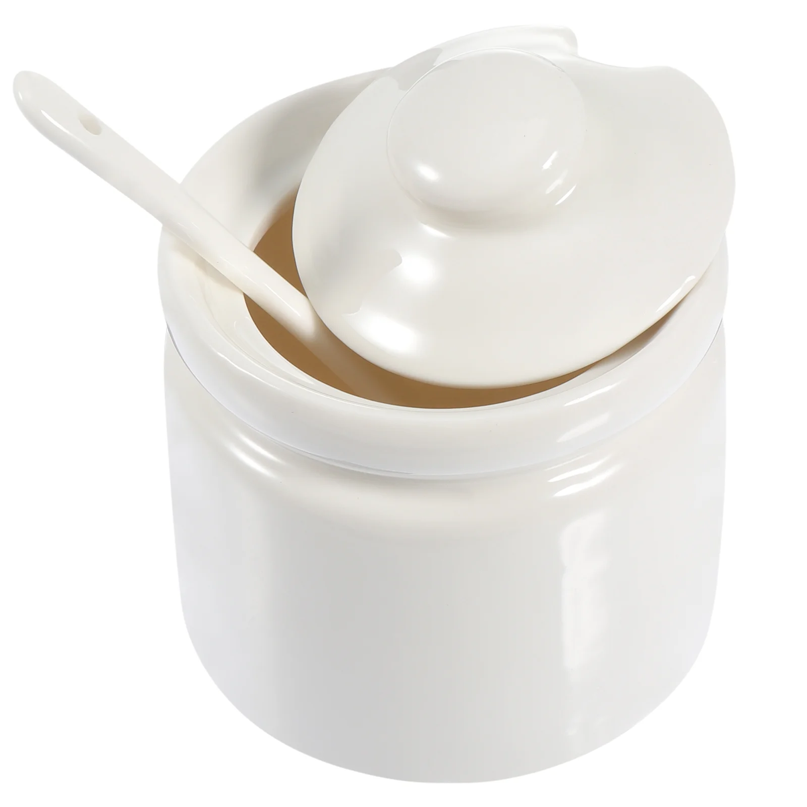 1Pc Household Sugar Cube Container Ceramic Sugar Holder with Spoon