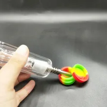 14 мм комплект мини стеклянная труба масляная установка Dab соломы случайные силиконовые банки с титановым или керамическим или кварцевым наконечником для ногтей