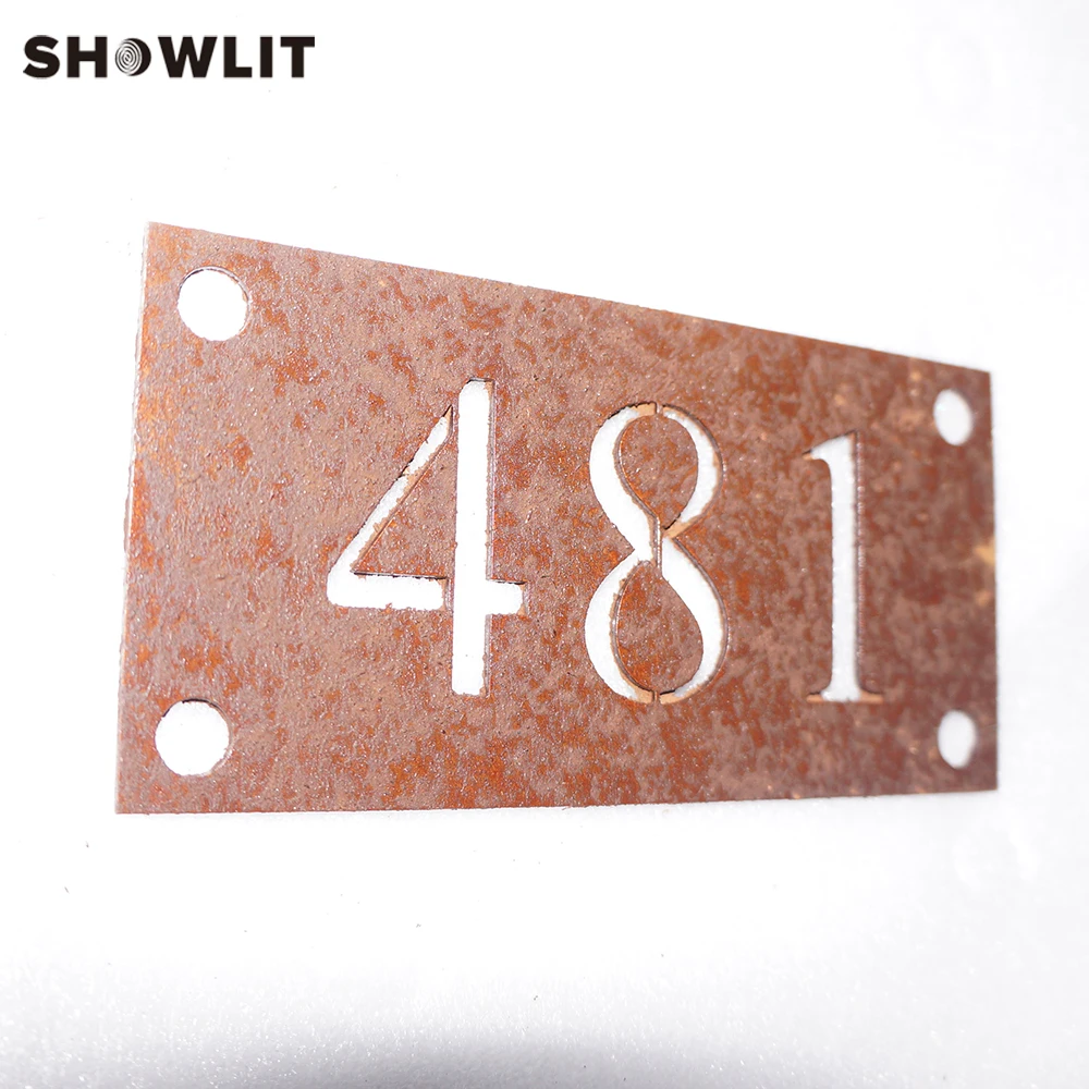 Rusted Steel Numbers For Number Plates Modern Address Plate