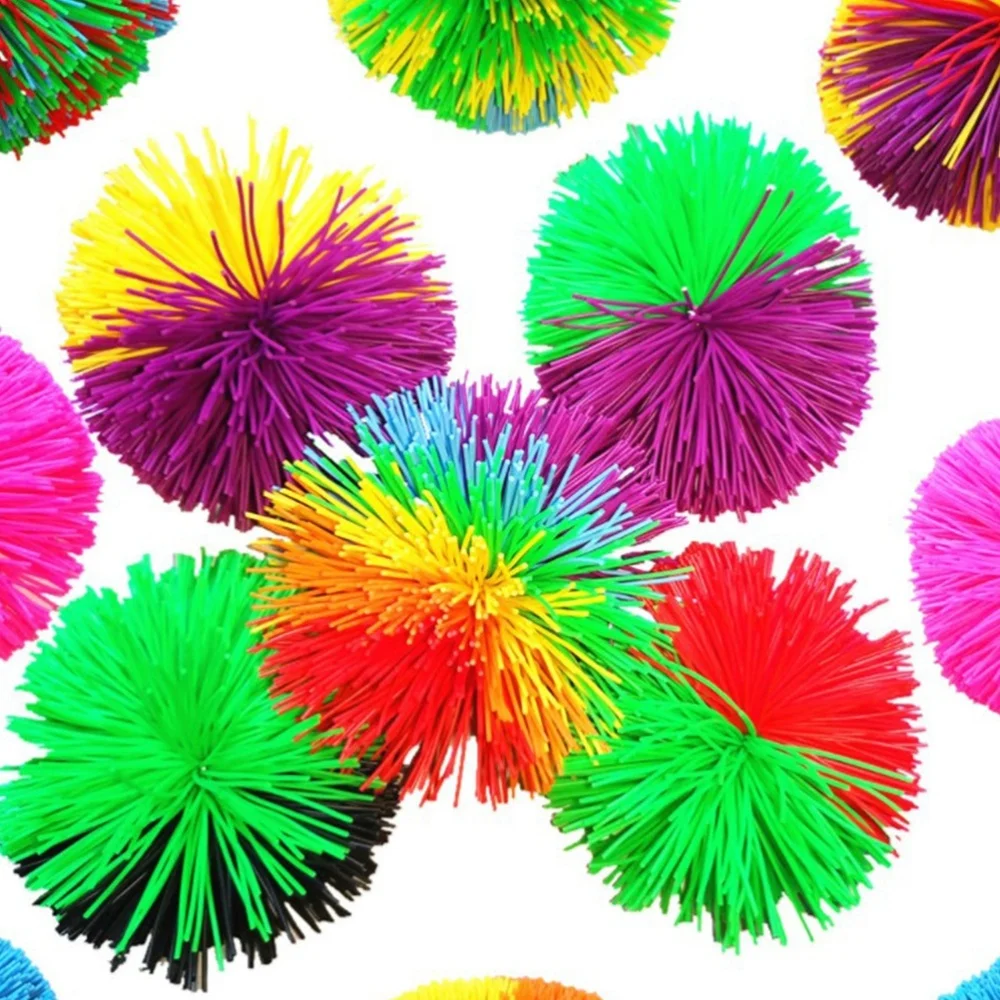 6X Silicone Koosh Ball Bouncing Fluffy Jugging Sensory Fidgets Stress Relief Toy 