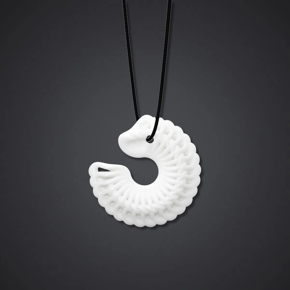 

New Bend Pendant 3D Printed Jewelry Original Design Unique Model Modern Sculpture