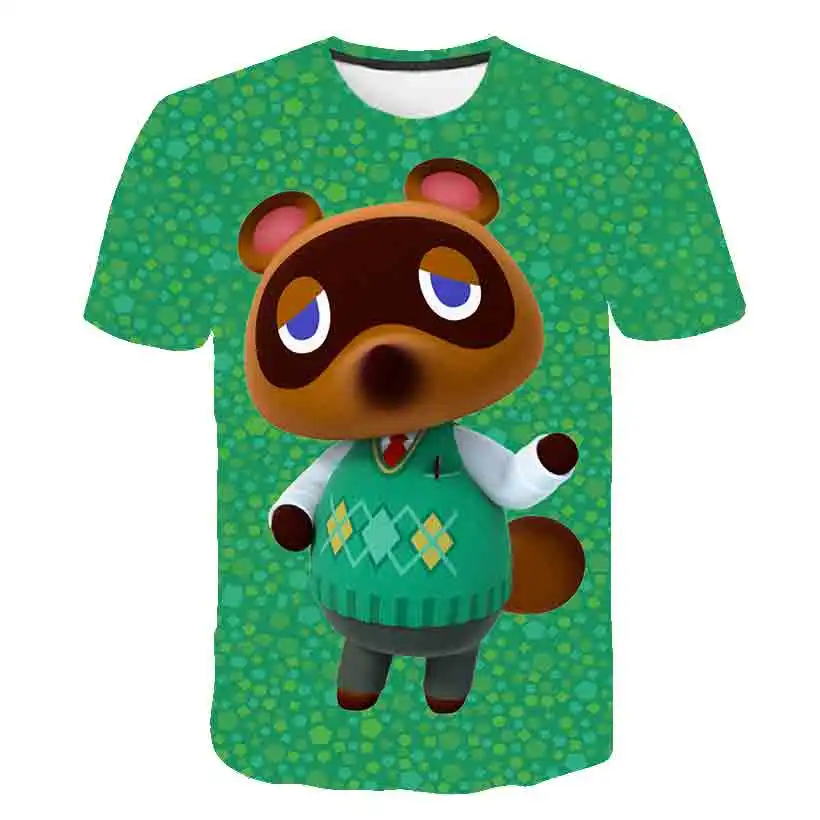 Animal Crossing Cosplay Tshirt Tom Nook 3D Imprimé t-Shirts Hauts T-shirts À Manches Courtes O-cou t-Shirt Style Décontracté 4t-14t