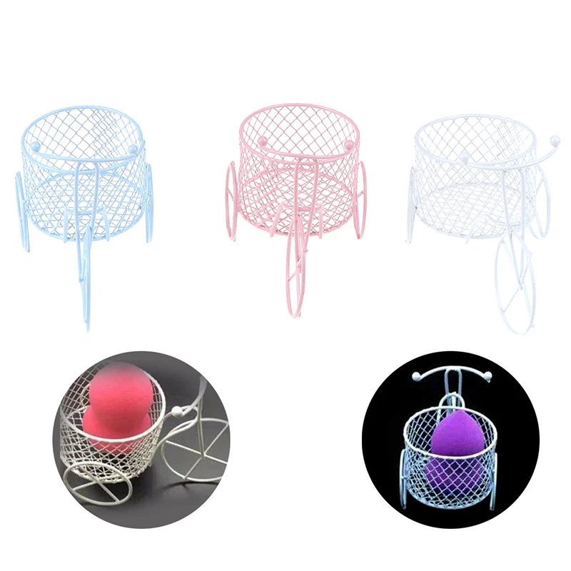 Tricycle Powder Puff Sponge Display Stand Photography Prop Art Wedding Decoration Container Holder 3 Colors