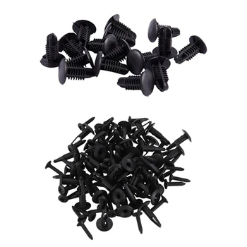 

50 Pieces Upholstery Car Panel Retainer Fastener - Plastic Rivet for 4mm Holes & 16Pcs Plastic Rivets Clip 4mm x 5mm x 15mm Blac