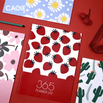 

2021 Planner Strawberry Flowers A4 16 Sheet Agenda Monthly Weekly Daily Journal Paper Notebook Stationery Office School Supplies