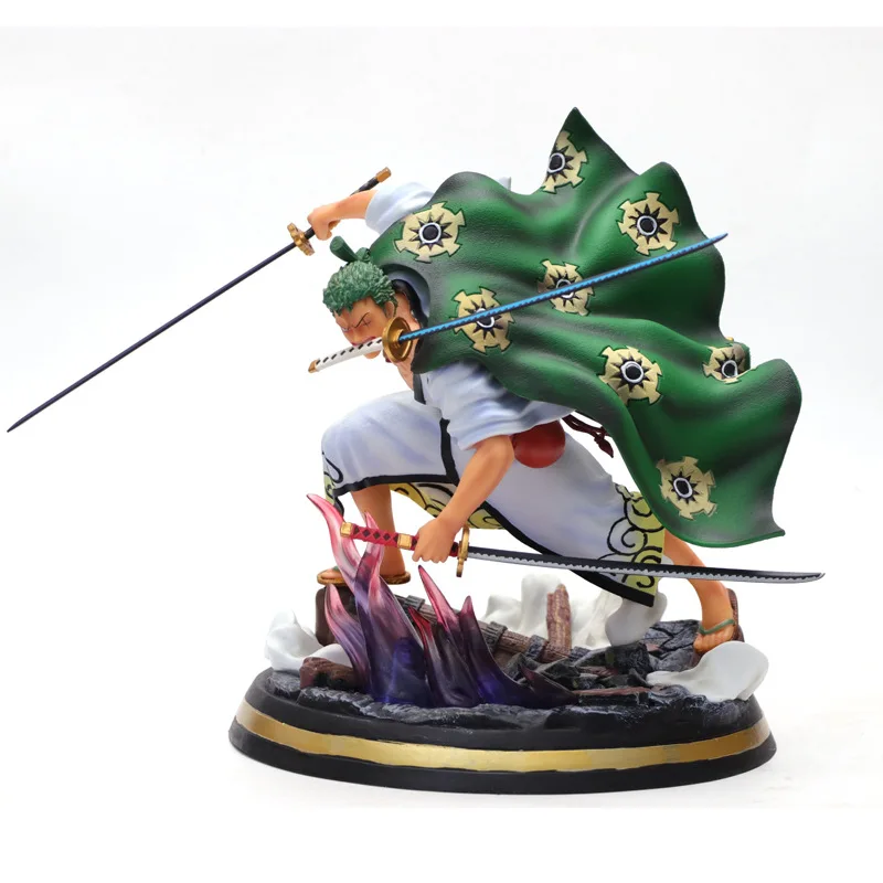 Аниме цельный Roronoa Zoro кимоно Ver. GK ПВХ фигурка Статуэтка Коллекционная модель Одна деталь игрушка ZORO кукла 31 см