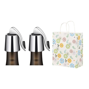 

20Pcs/Lot Kraft Paper Bag Handmade Bread Cookies Gift Bags with Wine Stopper 2 PACK Wine Bottle Stopper Stainless Steel