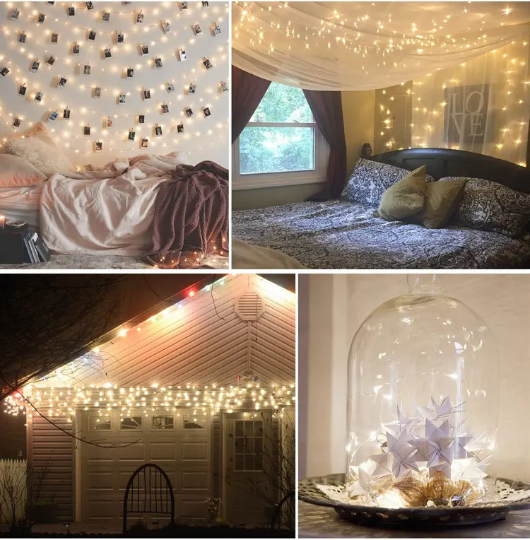 

100 LED garland fairy lights with remote control for christmas, holiday and festival indoor outdoor decorations