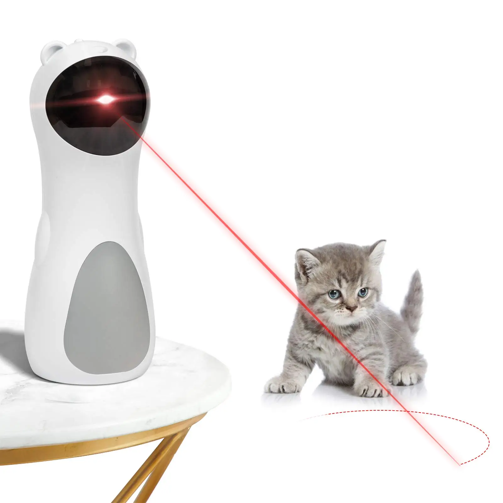 Jouet pointeur laser rechargeable pour chat, pointeur laser rouge 3 en 1,  outil d'entraînement à la lumière interactive avec chargement USB pour  l'exercice de chien de chat