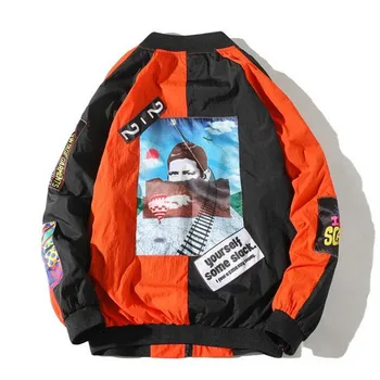 

Jackets Mens Nice Pop Hip Pop Brand Thin Tracksuit Coat Fashion VogueStreetwear Man Pattern Stitching Baseball Jacket