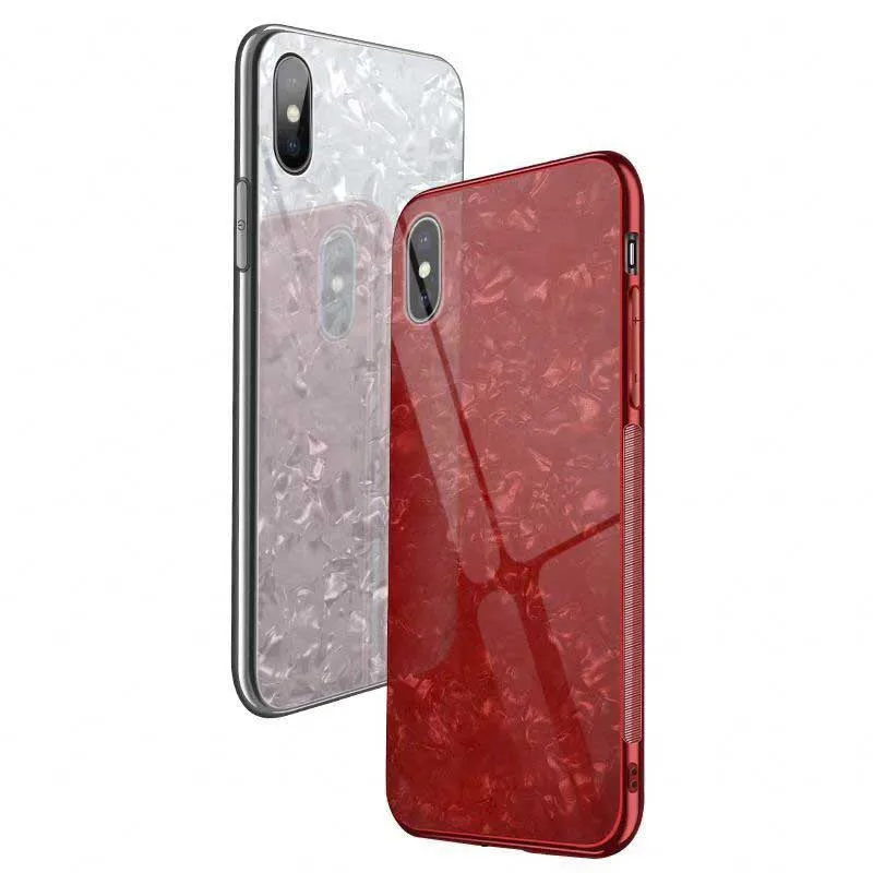 

Tempered glass shell mobile with Shell pattern phone case for iphone X XR XS AMX 6Plus 7Plus for OPPO R17 PRO OPPO F11 PRO