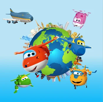 

8x8FT Super Wings Globe Planet Planes Custom Backgrounds Photo Studio Backdrops Vinyl 240cm x 240cm