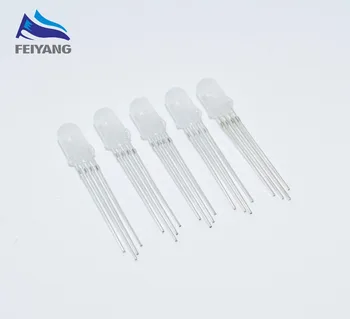 

100pcs 5mm 4pins RGB LED Common anode/CATHODE Tri-Color Emitting Diodes Diffused