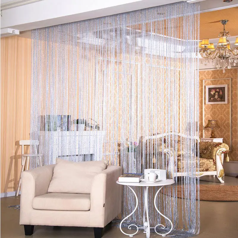 Billig 2,9x2,9 m Moderne Wohnzimmer Vorhänge Gewinde Vorhänge String Vorhang Tür Bead Sheer Vorhänge für Fenster Schlafzimmer Cortinas salon