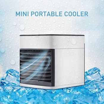 

Mini Portable Air Conditioner 7 Colors Light Conditioning Humidifier Purifier USB Desktop Air Cooler Fan With 2 Water Tanks Home