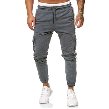 

Men's autumn/winter trend long track pants casual baggy pants knee pocket long track pants are available in five colors