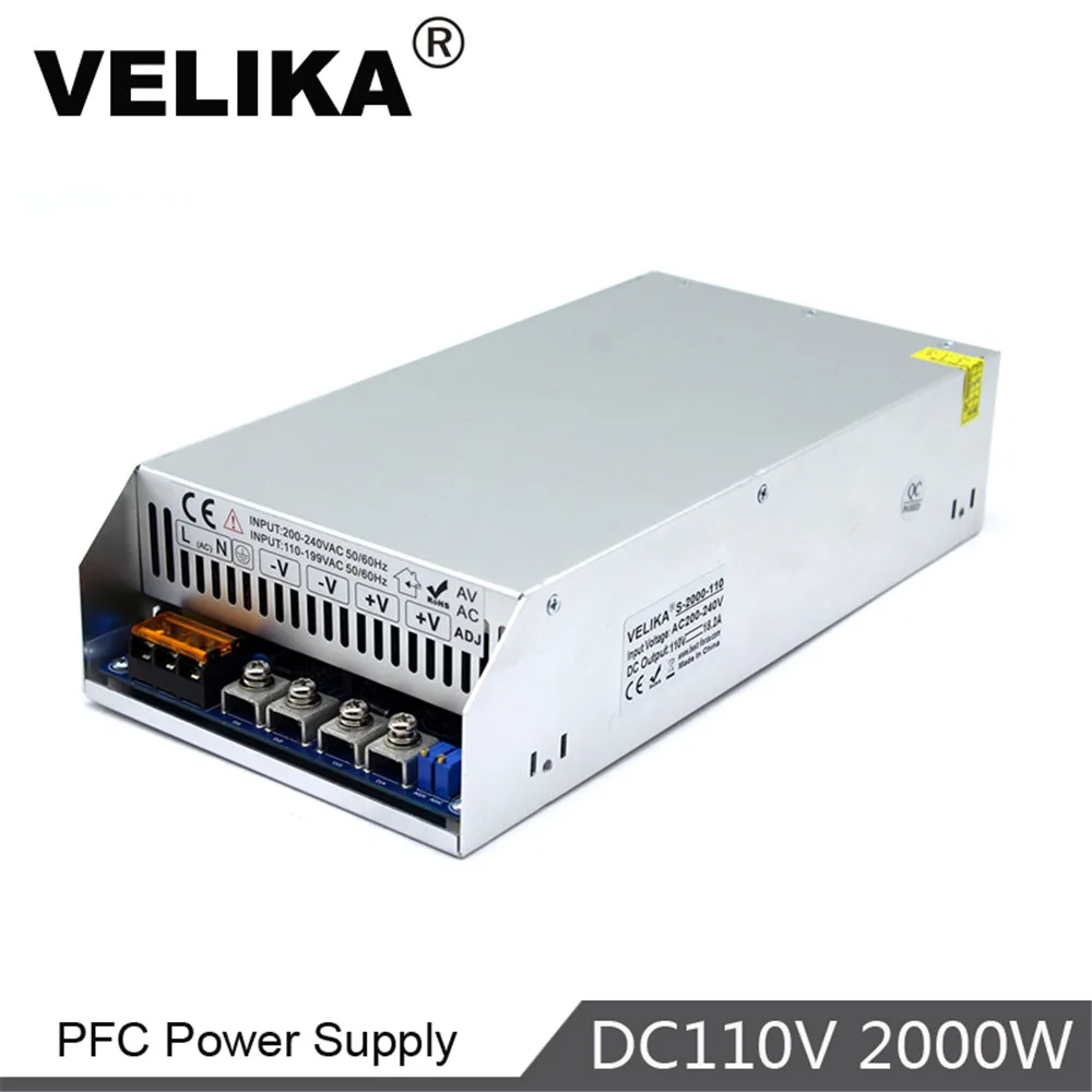 Универсальный DC источник питания 110V 18.2A 2000W трансформатор драйвера 220V AC к DC110V SMPS
