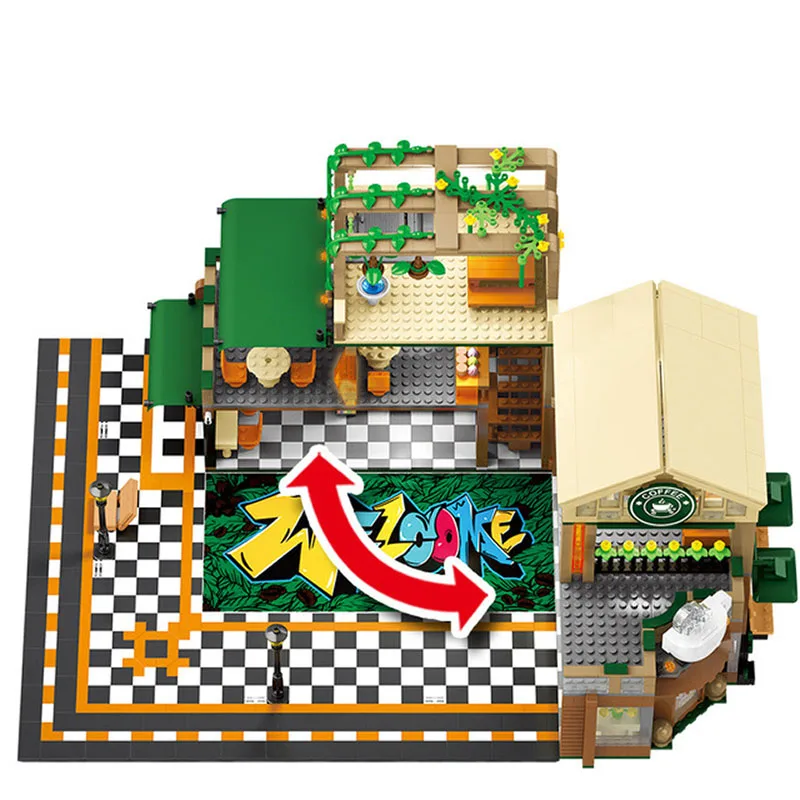 Детский конструктор городская улица совместимый с кофейным домиком|Блочные