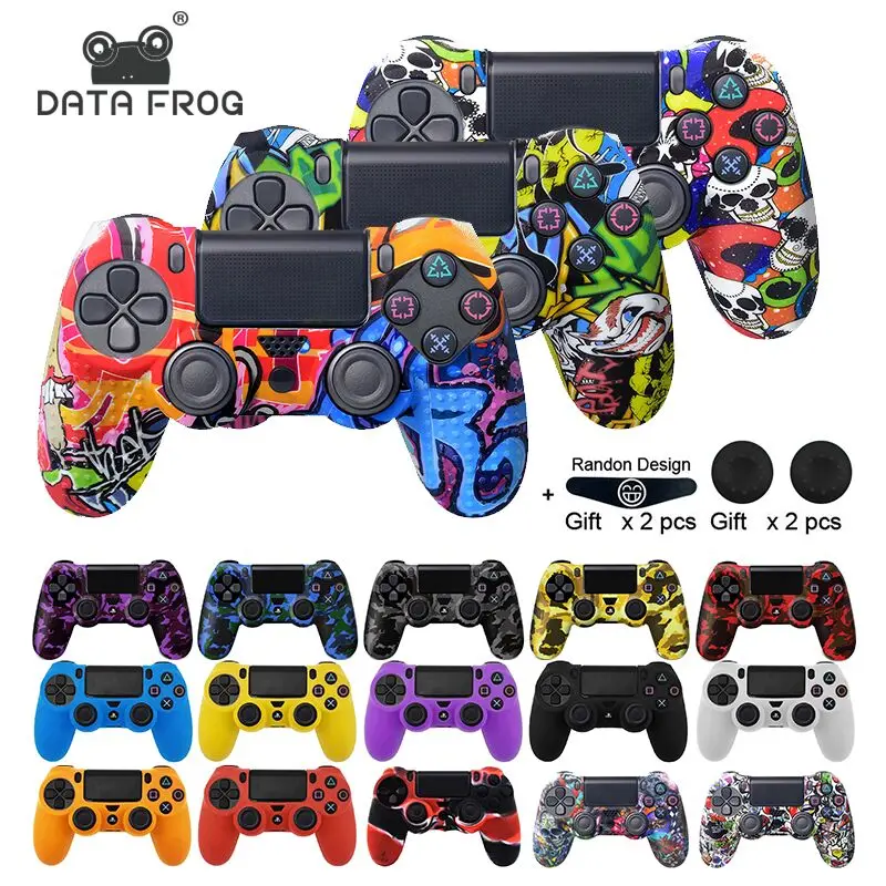 Резиновый чехол Data Frog для контроллера PS4 Pro Slim мягкий силиконовый гелевый