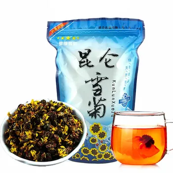 

2020 Flower Tea Chinese Kunlun Snow Chrysanthemum Tea Daisy Herbal Tea Dried Flower Blooming Tea for Beauty Health Food 100g