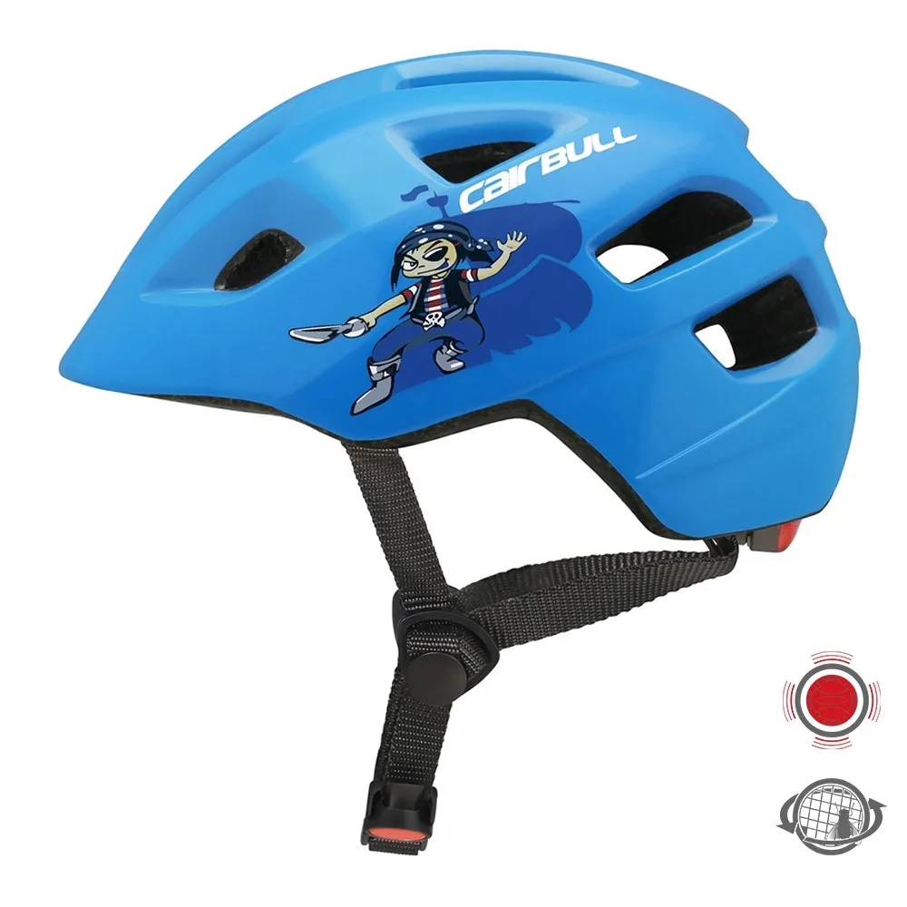 14 воздушный вентиляционный аэродинамический Байк Шлем для детей, Детский шлем для верховой езды, гоночный шлем для мальчиков, катание на скутере, шлемы со светодиодной подсветкой 51-56 см - Цвет: Синий
