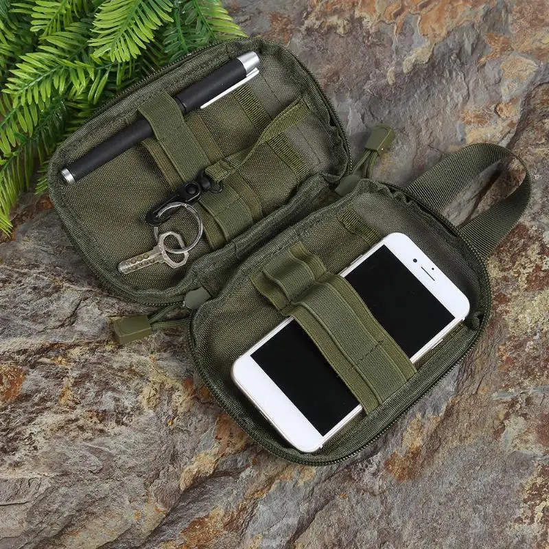

Oxford Cloth Molle Waist Fanny Packs Net and Inner Layer Magic Paste Structure Outdoor Sports Pouch Mobile Phone Key Bags