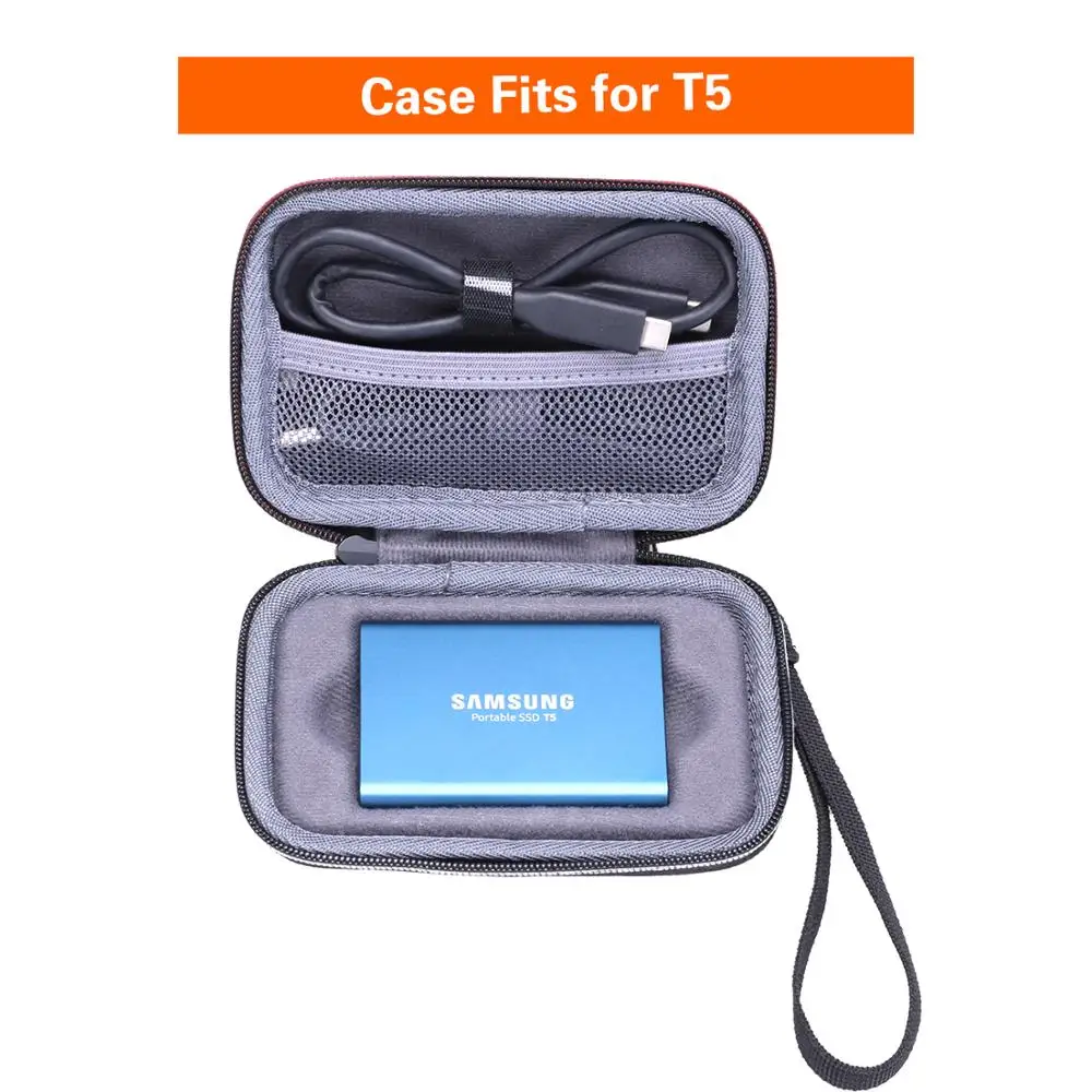 gray velvet for T5 XANAD Водонепроницаемый EVA защитный жесткий чехол для samsung T3 T5 дорожный жесткий чехол - Цвет: gray velvet for T5