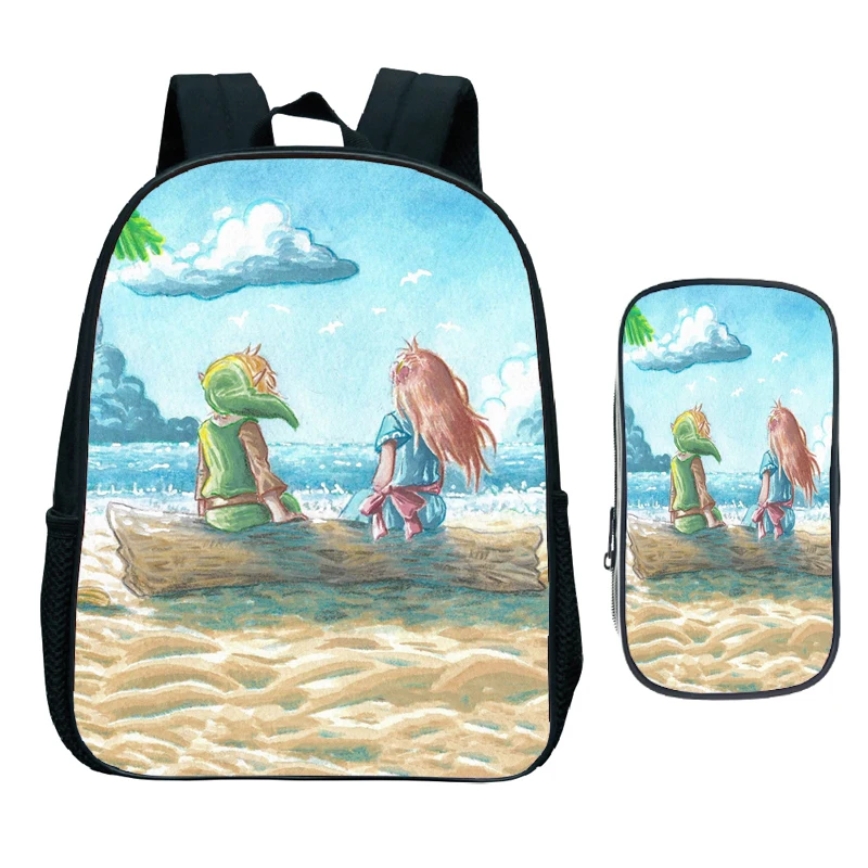 2 шт./компл. легенда о Зельде Mochila для мальчиков и девочек школьный ранец Игра ссылка Пробуждение; милый стиль; сумка+ сумка для карандашей чехол