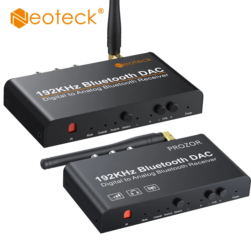 Neoteck 192kHz Digital to Analog Converter with Remote Control Built-in Bluetooth 5.0 Receiver Neoteck 192kHz Digital to Analog Converter with Remote Control Built-in Bluetooth 5.0 Receiver