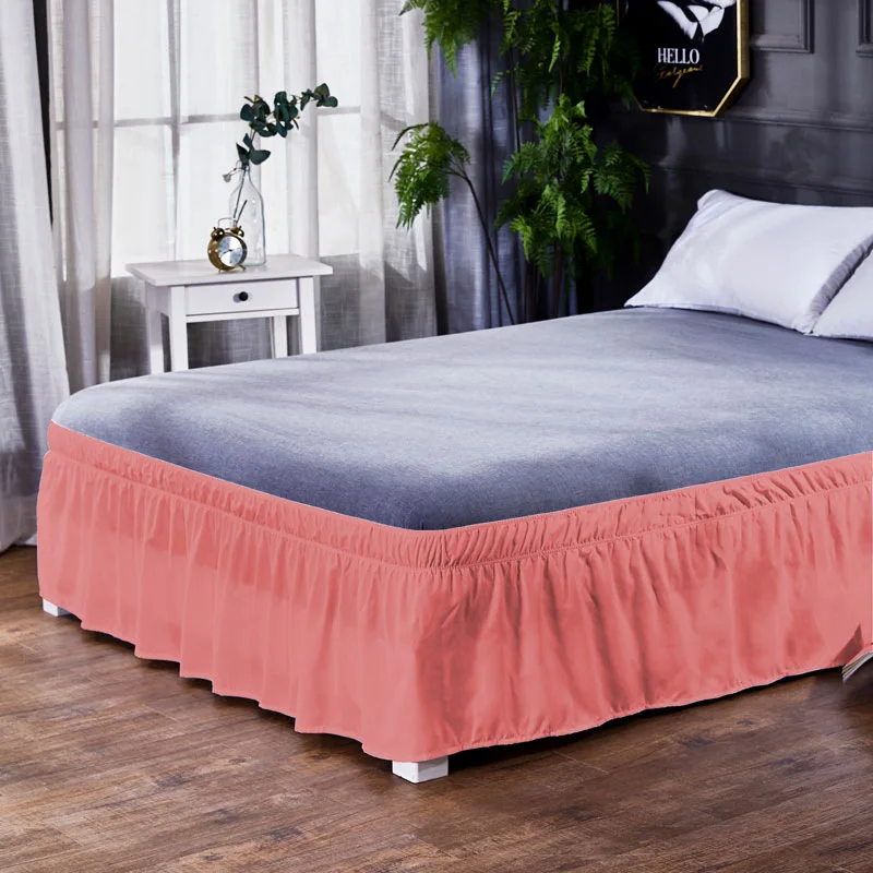 Плиссированная юбка для кровати, покрывало для кровати, аксессуары в европейском стиле, декор для кровати, матовые однотонные домашние кровати, эластичная текстильная юбка