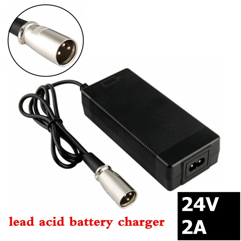 Cena 24V 2A ładowarka baterii kwasowych ładowarka wózek golfowy ładowarka elektryczna skuter ebike ładowarka XLR metalowe złącze