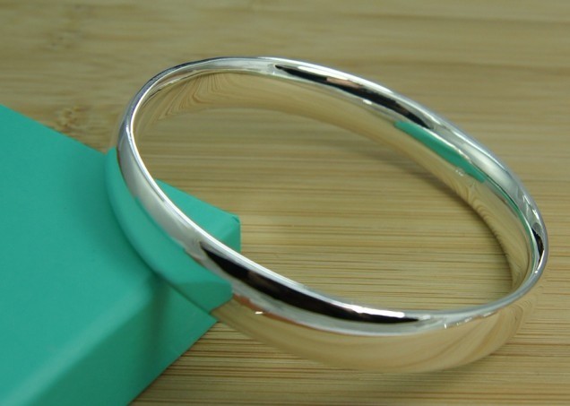 Trendy Style 925 Silver Round Heart Open Bracelet For Women Fashion Jewelry Cuff Bangles