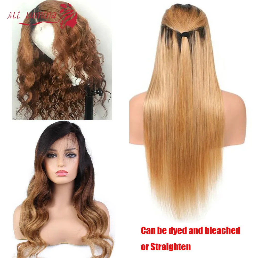 Baratos Ali Lumina Peluca de cabello humano 4X4 Peluca de cierre de encaje pelucas de cabello brasileño Remy Peluca de pelo lacio densidad 180% 10 30 pulgadas