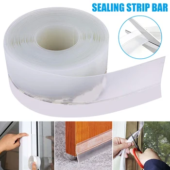 

Hot Sale 1pc 5M/10M Windproof Dustproof Waterproof Pest Control Transparent Color Silicone Rubber Window Bar Door Sealing Strip