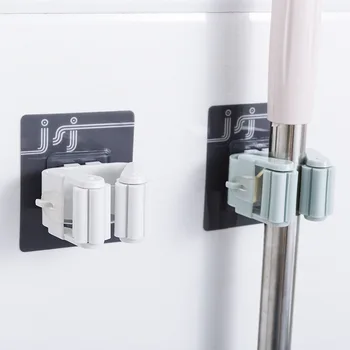 

1Pc Mop Broom Holder Wall Mounted Adhesive Storage Mops Holder Household Brooms Hanger Mop Hook Racks Kitchen Bathroom Organizer