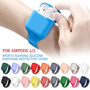 

Sports Earphone Case For AirPods 1 2 Silicone Strap Cover Wireless Bluetooth Headphone Protective Case For Air Pods 2 1 Case