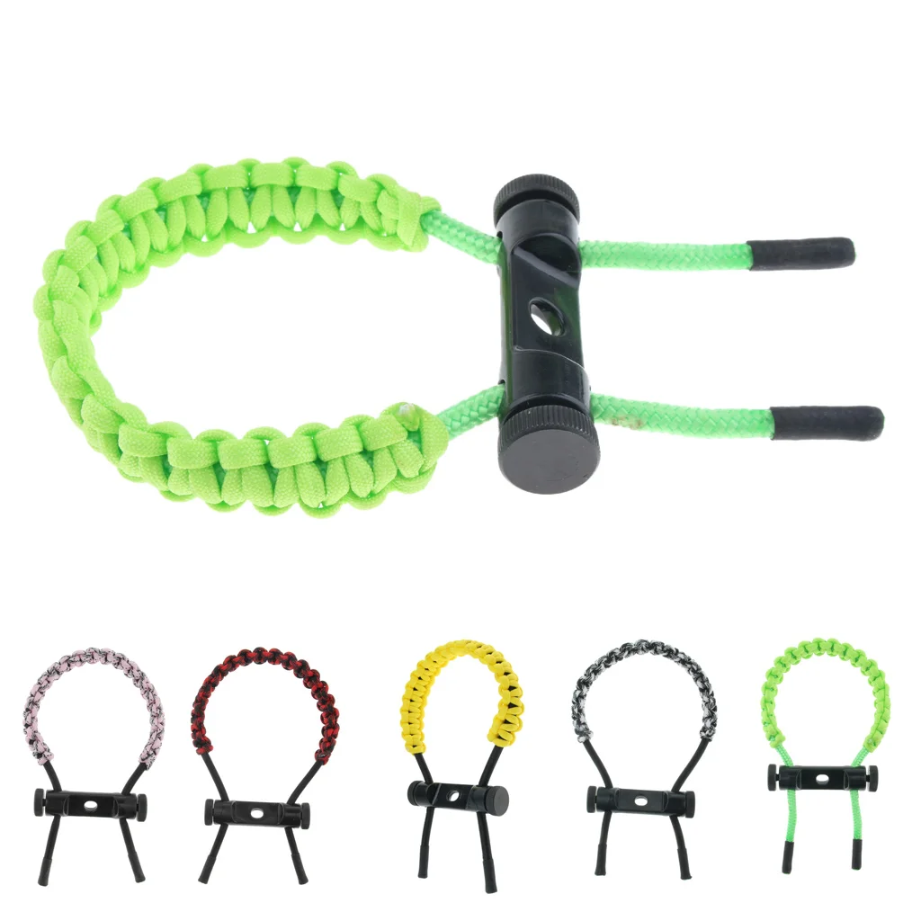 

Bow Archery Wrist Sling Wide Pattern Paracord Cord Adjustable Survival Hunting Shooting Nylon Wrist Strap-Multiple Color