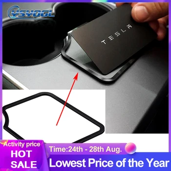 

Engine 1pc Car Start Card Key Position Trim Frame Holder Fixer Limiting Stopper Sticker Decoration Accessories for Tesla Model 3