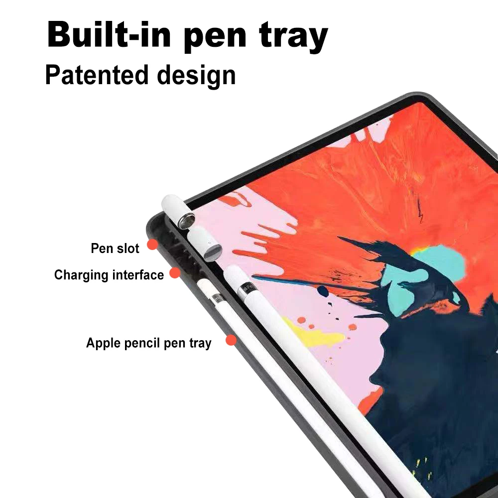 IPad iPad чехол 5 Чехол 9,7 Мягкая силиконовая задняя крышка, слот для ручки из искусственной кожи смарт-чехол для iPad чехол 6-го поколения