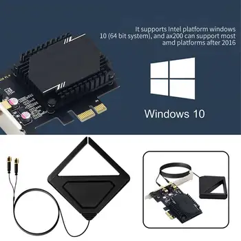 

Magnet Signal Gaming Bluetooth 5.1 Wireless Network Card Antenna Dual Frequency Plug And Play Pcie 3000M WiFi6 802.11ax Desktop