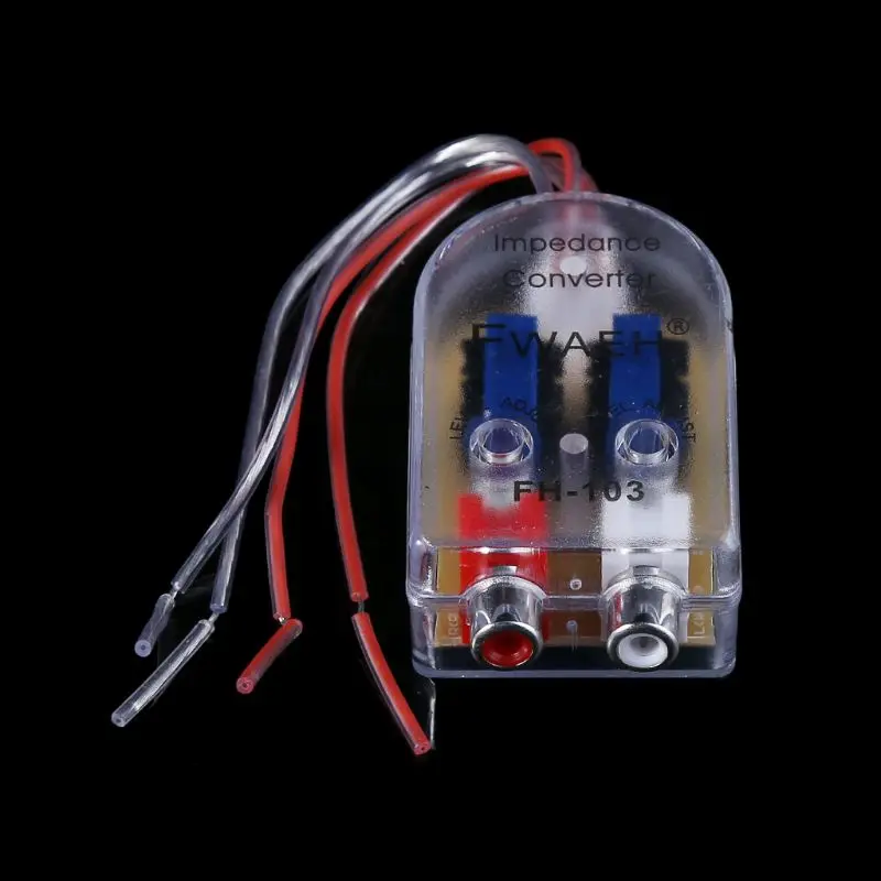 Car Stereo Amplifier 12V RCA Car Stero Radio Converter Speaker High To Low Amplifier Audio Impedance Converter E7CA