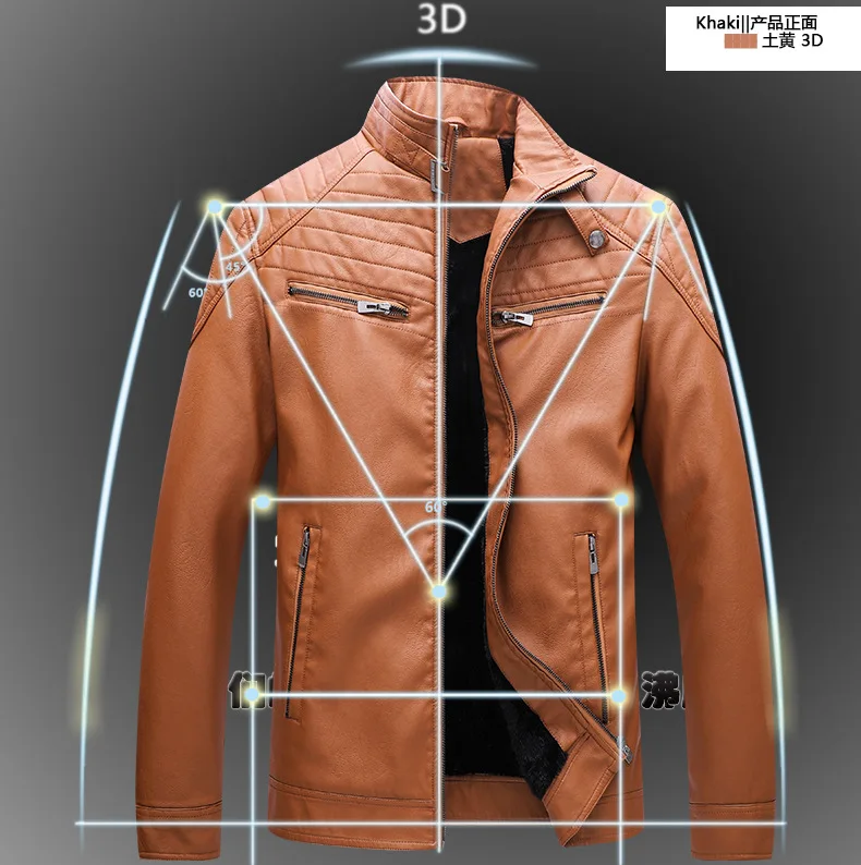 AliExpress Wish кожаная куртка большого размера мужская кожаная одежда осень и зима Мужская плюс бархат из искусственной кожи