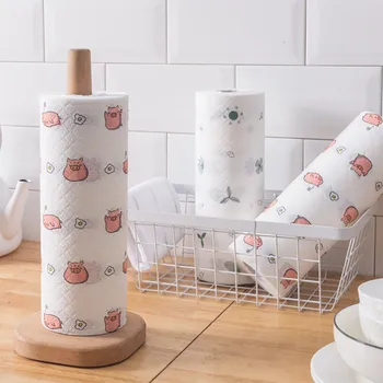 

1 Roll Cleaning Cloths Non-Woven Fabric Lazy Rags Wet and Dry Washable Disposable Dish Paper Towel Cloth for Kitchen Housework