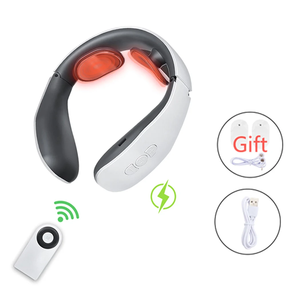 Remote Neck Massager  USB Rechargeable Cervical Spine Massager EMS Arm Massage Device Electric Muscle Stimulator Physiotherapy