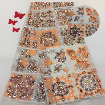 

Madison Luxury Sequins Lace Fabric 5Yards African Purple Lace Wedding Dress For Woman African Lace Fabric High Quality Lace