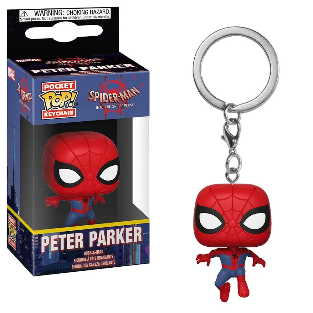 Peter Parker-red FUNKO POP Dragon Ball Супермен Человек-паук форки Бэтмен отряд самоубийц фигурка кукла Коллекционная модель брелок с коробкой - Цвет: Peter Parker-red